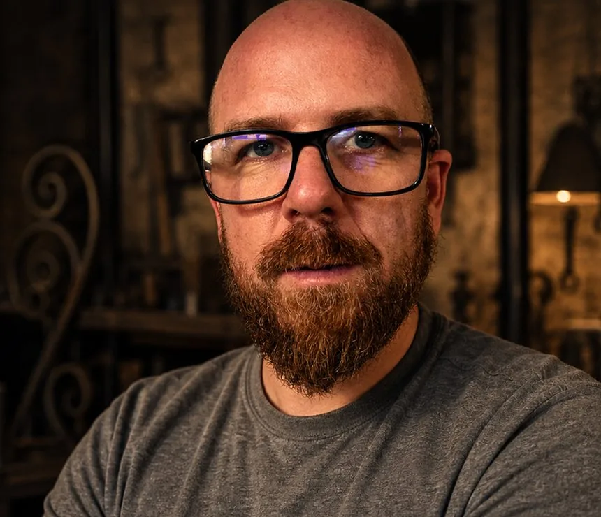 Jérôme, fondateur de LZERO, dans un atelier de ferronnerie